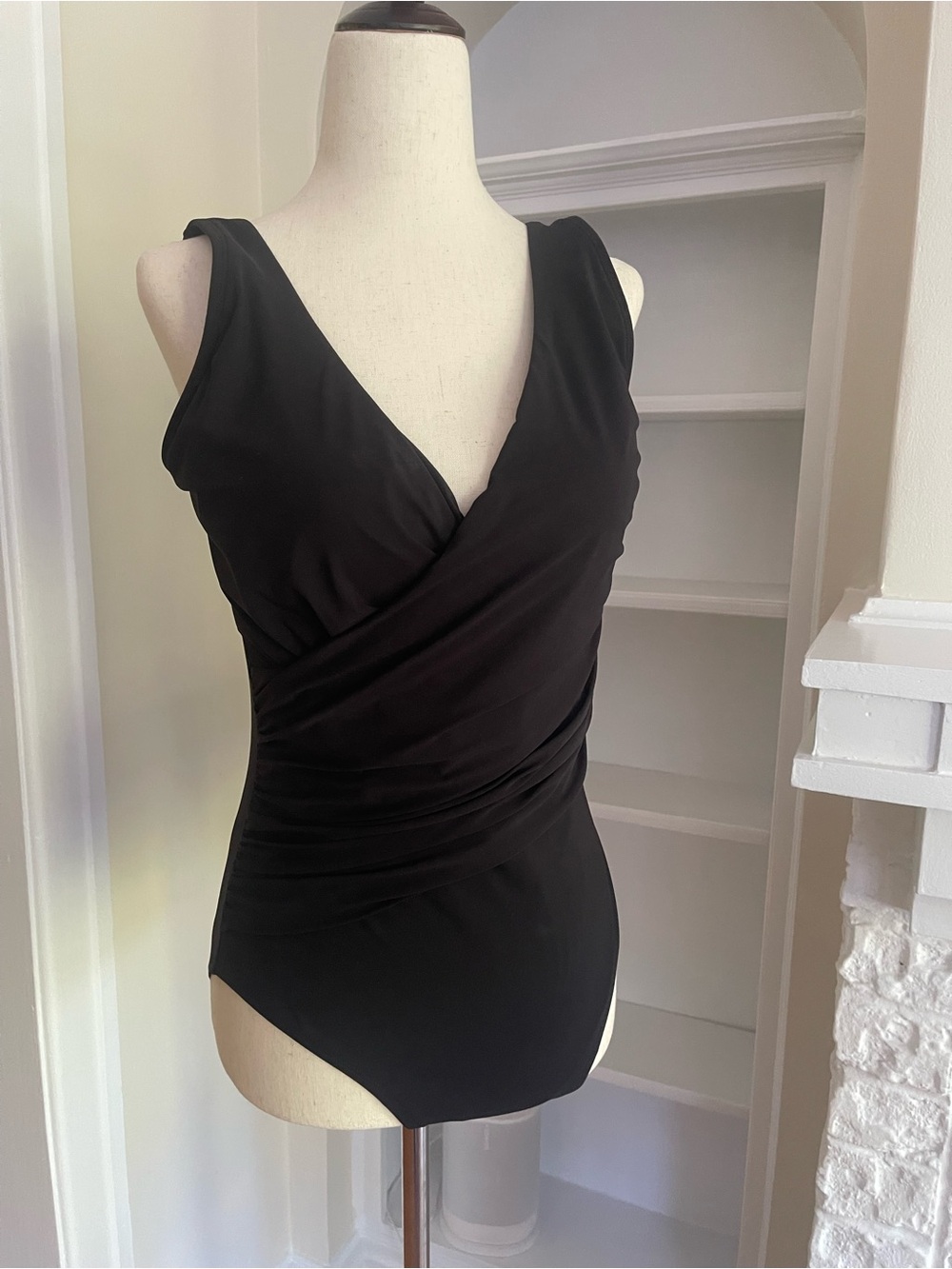 L.L. Bean Black FLATTERING One-Piece Classic Swimsuit